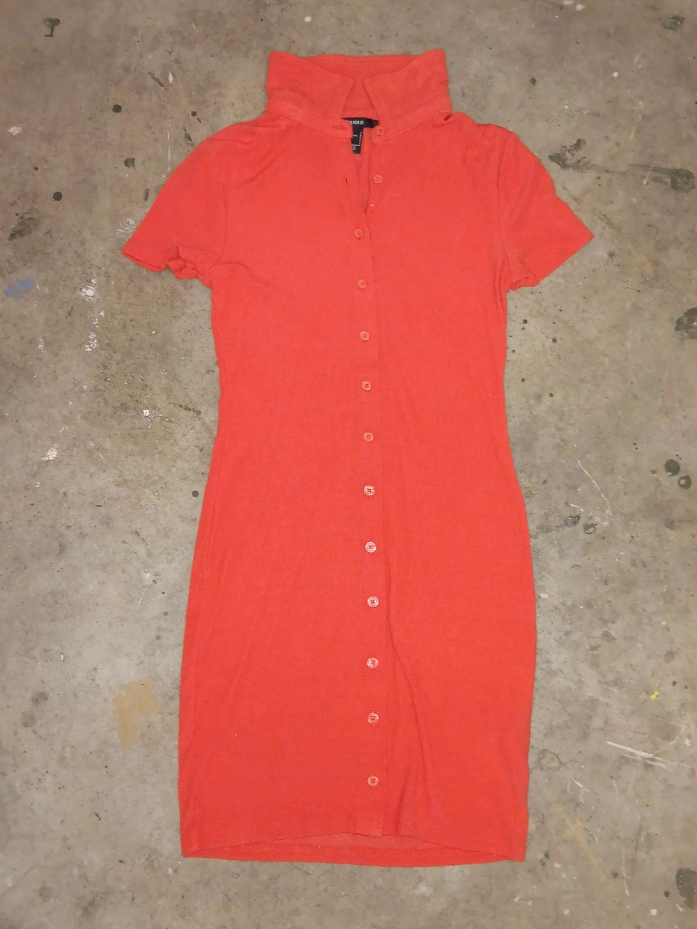 Forever 21 Coral Ribbed Polo DRESS